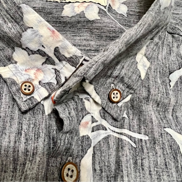 SUNRISE KINGDOM COTTON SOFT RELAXED ORCHIDS PRINT SHIRT SLEEVE BUTTON UP SHIRT - Picture 9 of 10